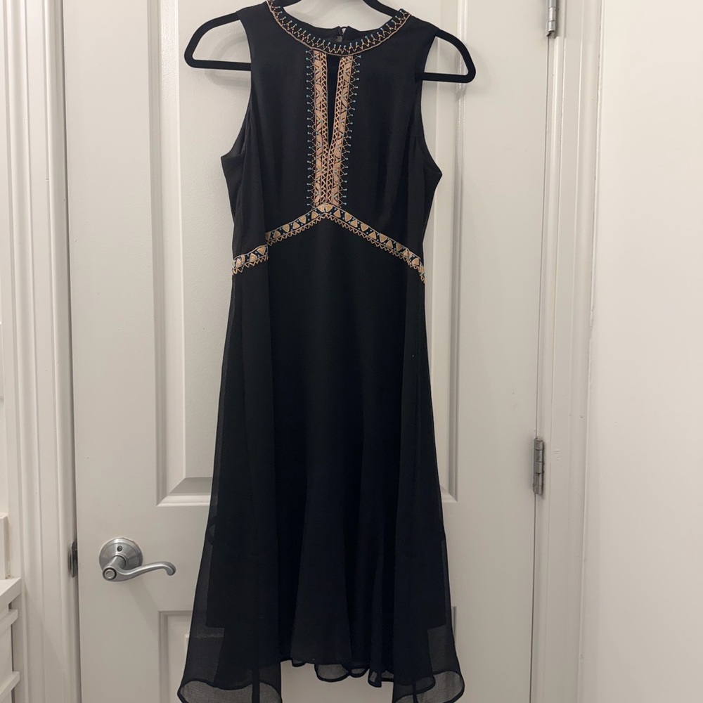 Nanette Lepore Black Dress with Gold Detailing